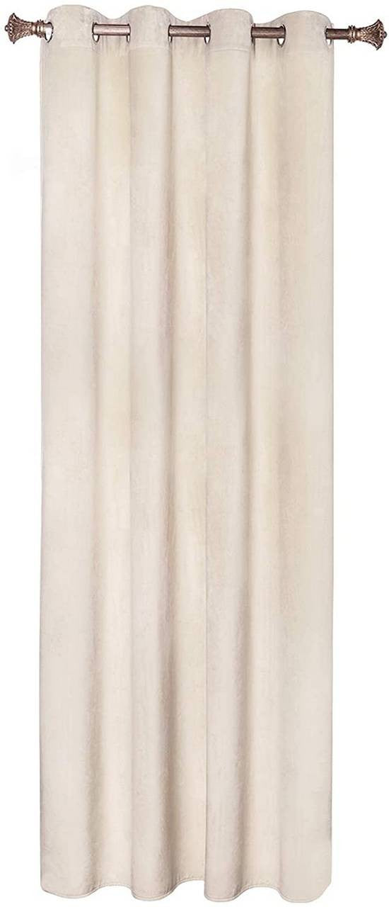 24goodz Velvet Blackout Curtain - High-Quality Insulating Fabric - 100% Polyester - For Home Decor - Beige 140x245 cm - hsd