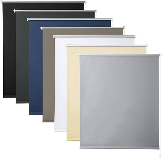 24goodz Blackout Roller Blind - Effective Sun Protection - Thermal Insulation - 100% Polyester - Grey - 100x120cm