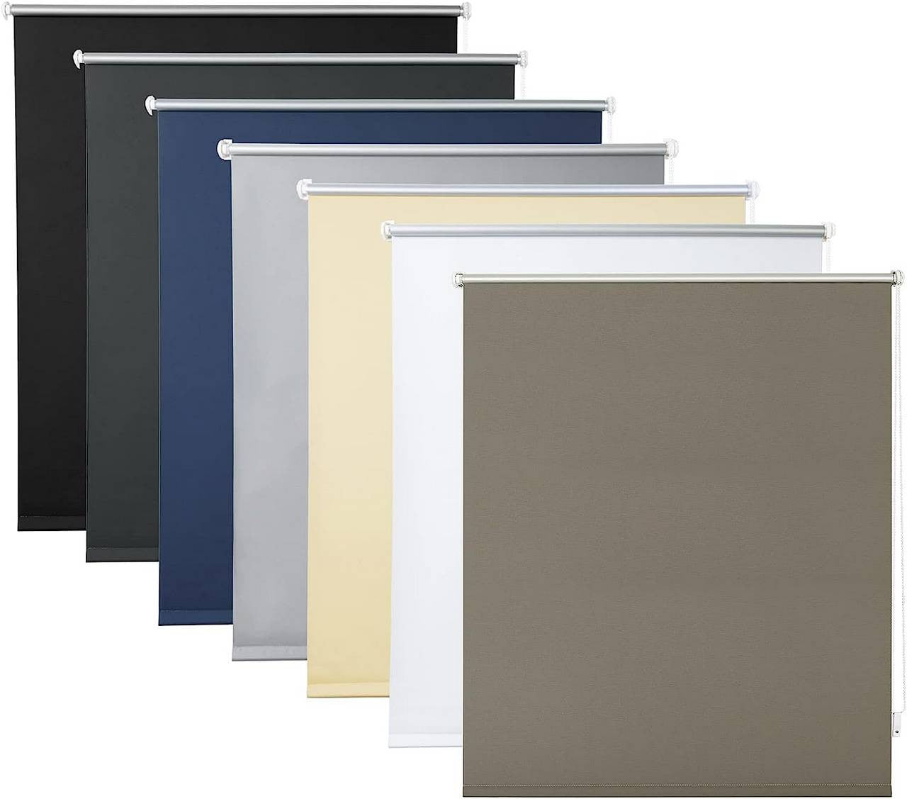 24goodz Blackout Roller Blind - Thermal Insulation - 100% Polyester - For Any Room - Taupe 60x160 cm