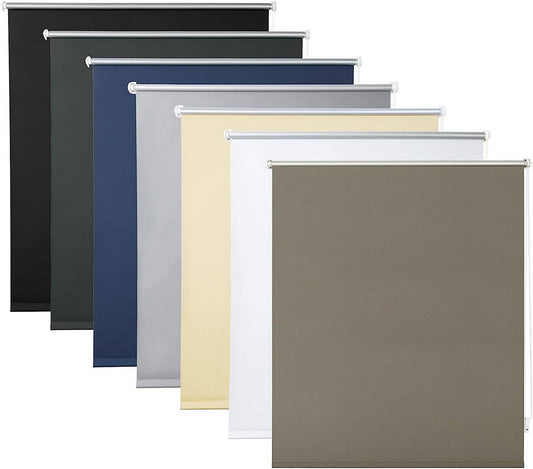 24goodz Blackout Roller Blind - Easy Installation - Thermal Insulation - 100% Polyester - Taupe - 120 x 160 cm