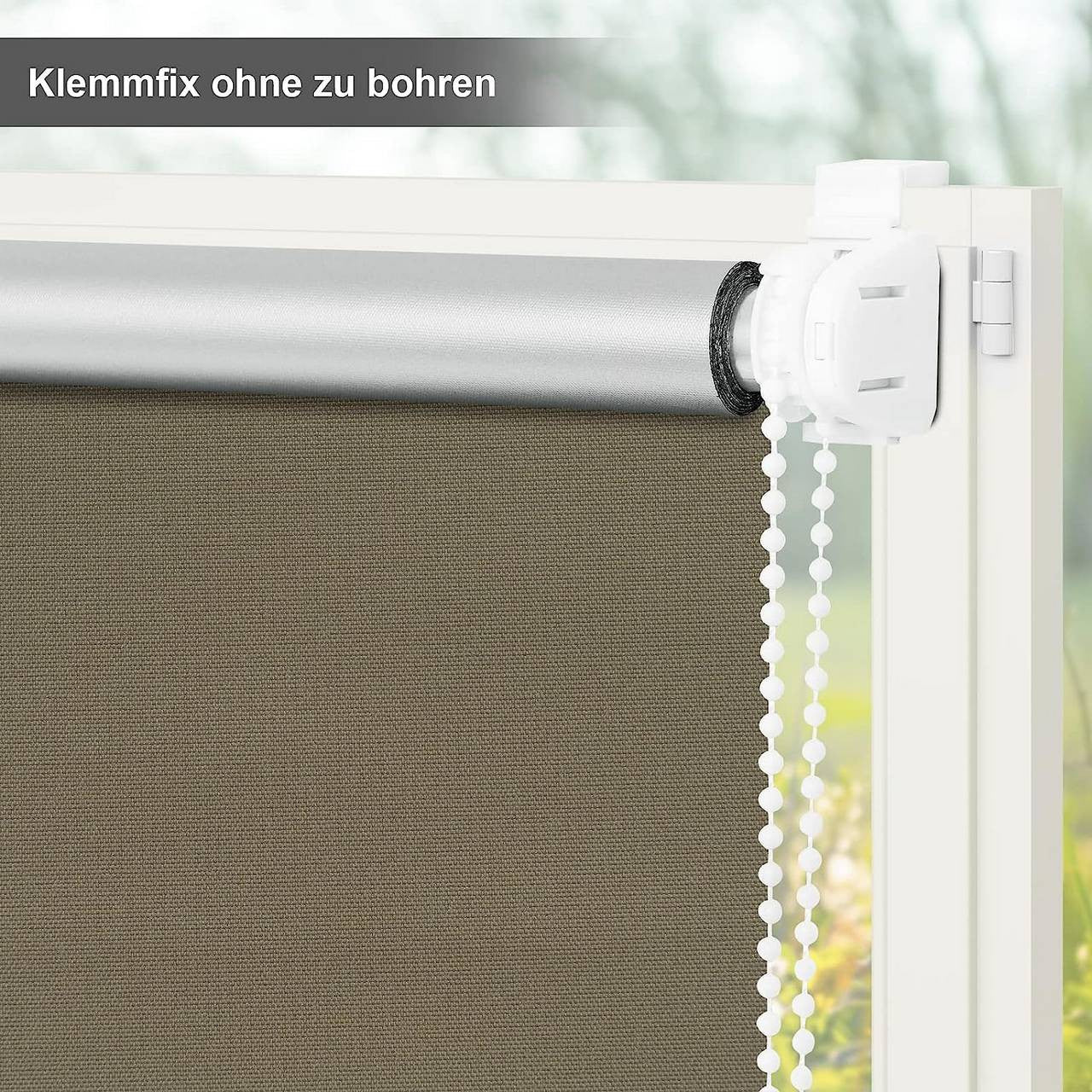 24goodz Blackout Roller Blind - Easy Installation - Thermal Insulation - 100% Polyester - Taupe - 120 x 160 cm