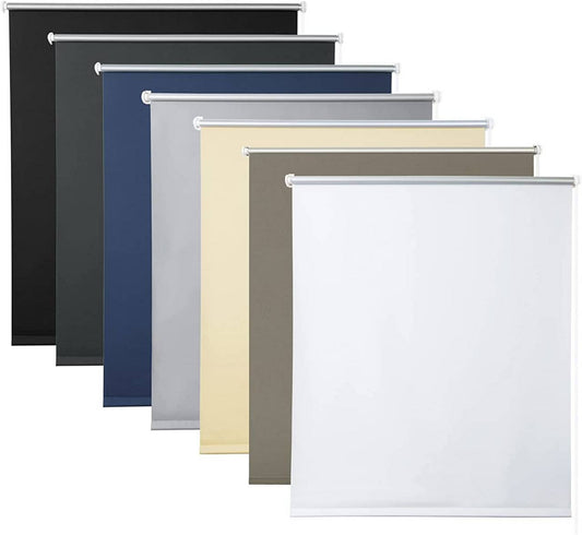 24goodz Blackout Roller Blind - Easy Installation - Thermal Insulation - 100% Polyester - White - 90x150cm