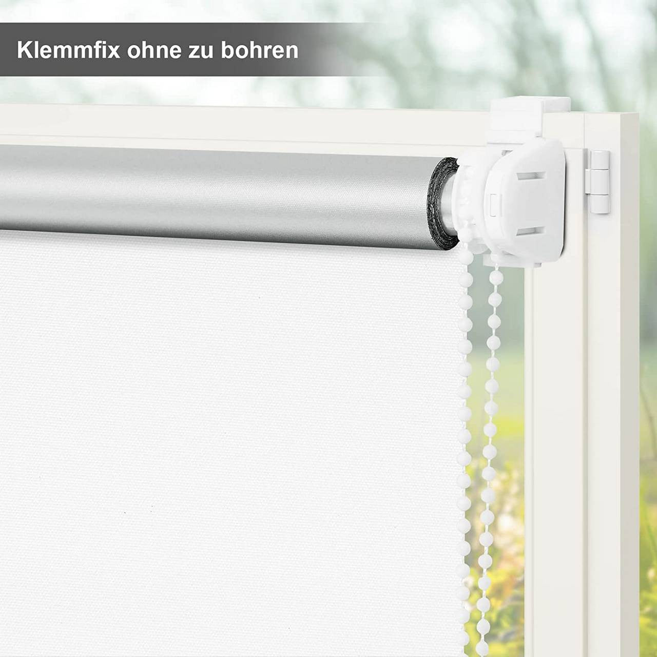 24goodz Blackout Roller Blind - Easy to Install - Thermal Insulation - 100% Polyester - White - 40x160cm - ws