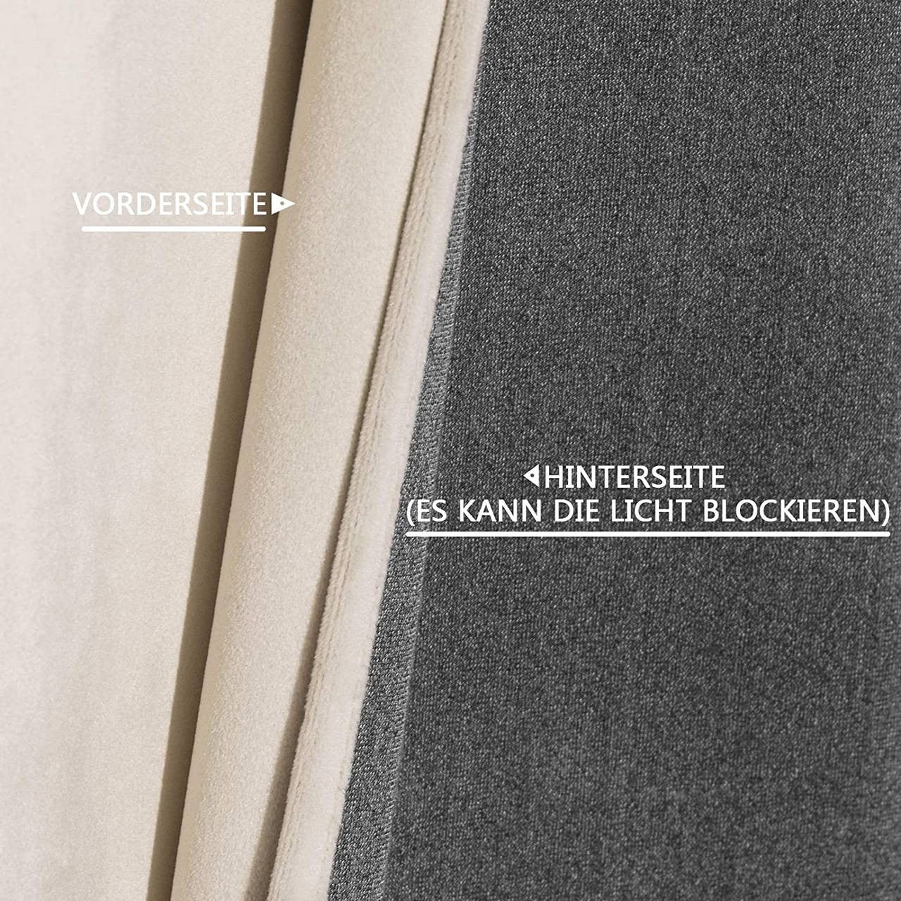 24goodz Blackout Curtains with Eyelets - Energy Saving & Sound Absorbing - 100% Polyester - For Any Room - Beige 140x270 cm - hsd