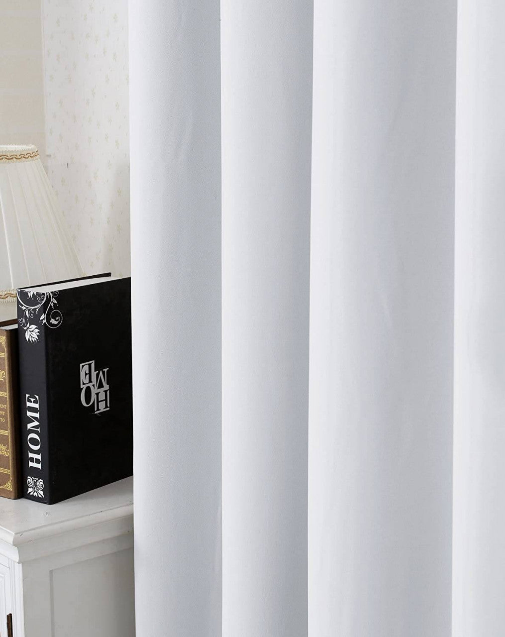 24goodz Thermal Curtain with Eyelets - Energy Saving & Sound Absorbing - 100% Polyester - Grey-White - 135x245 cm - ws