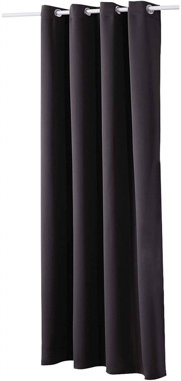 24goodz Thermal Curtain with Eyelets - High Durability - Energy Saving & Sound Absorbing - 100% Polyester - Grey White - 135x245 cm - an