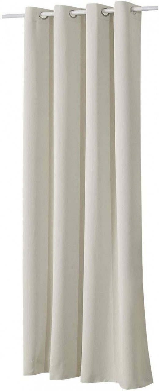 24goodz Thermal Curtain with Eyelets - Energy Saving & Sound Absorbing - 100% Polyester - Beige - 135x225 cm