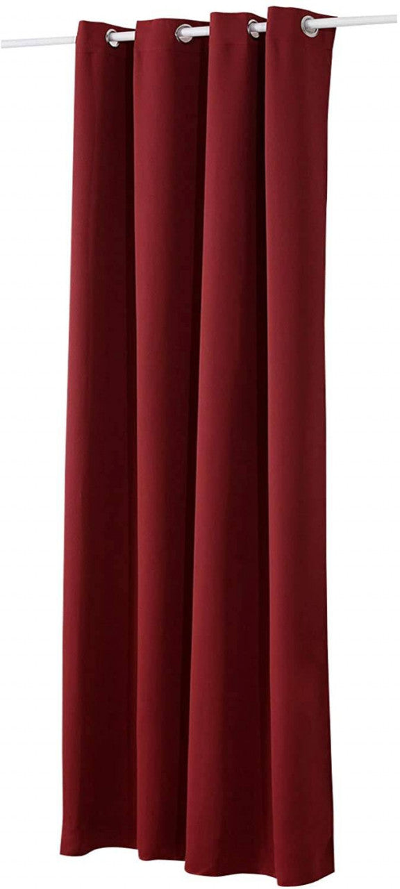 24goodz Thermal Curtain with Eyelets - High Light Blocking - 100% Polyester - For Home & Office - Bordeaux 135x245 cm - bd