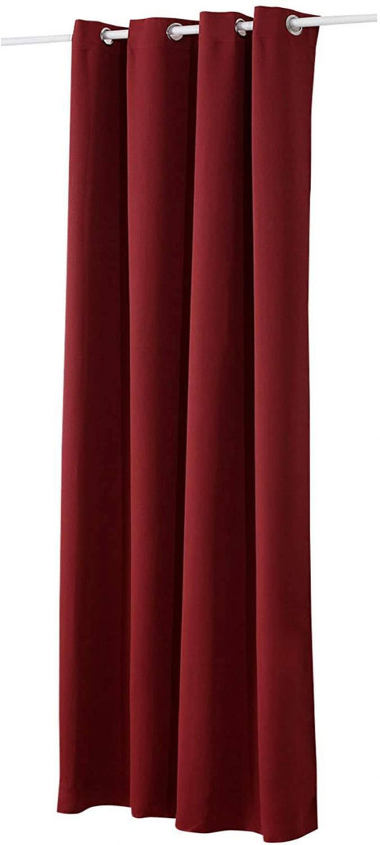 24goodz Thermal Curtain with Eyelets - High Light Blocking - 100% Polyester - For Home & Office - Bordeaux 135x245 cm - bd