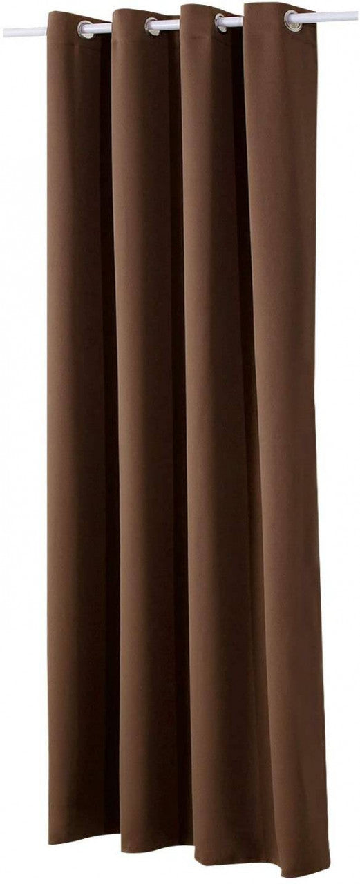 24goodz Thermal Curtain with Eyelets 250g/m² - Durable and Stylish - 100% Polyester - Brown - 135x225 cm