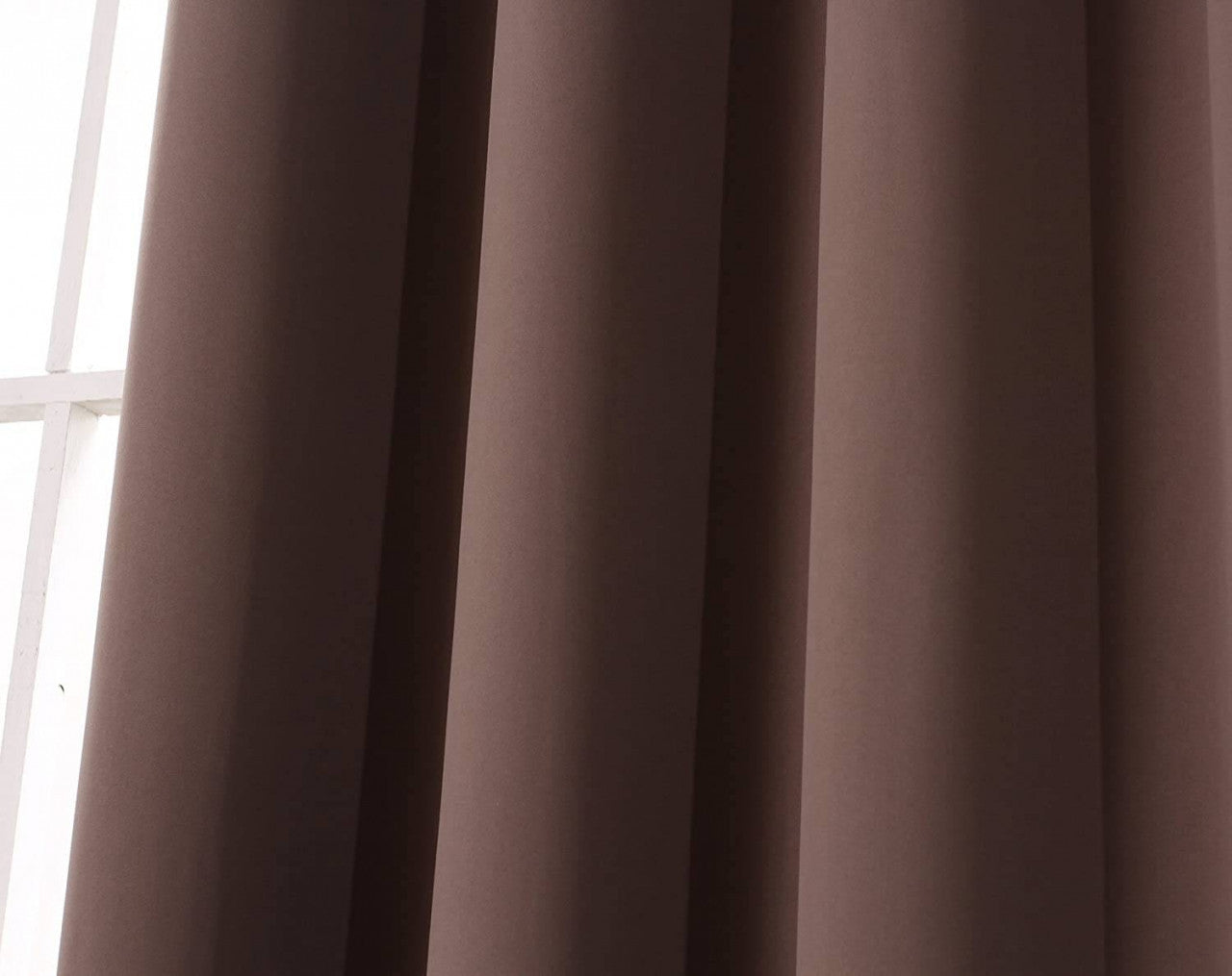 24goodz Thermal Curtain with Eyelets 250g/m² - Durable and Stylish - 100% Polyester - Brown - 135x225 cm