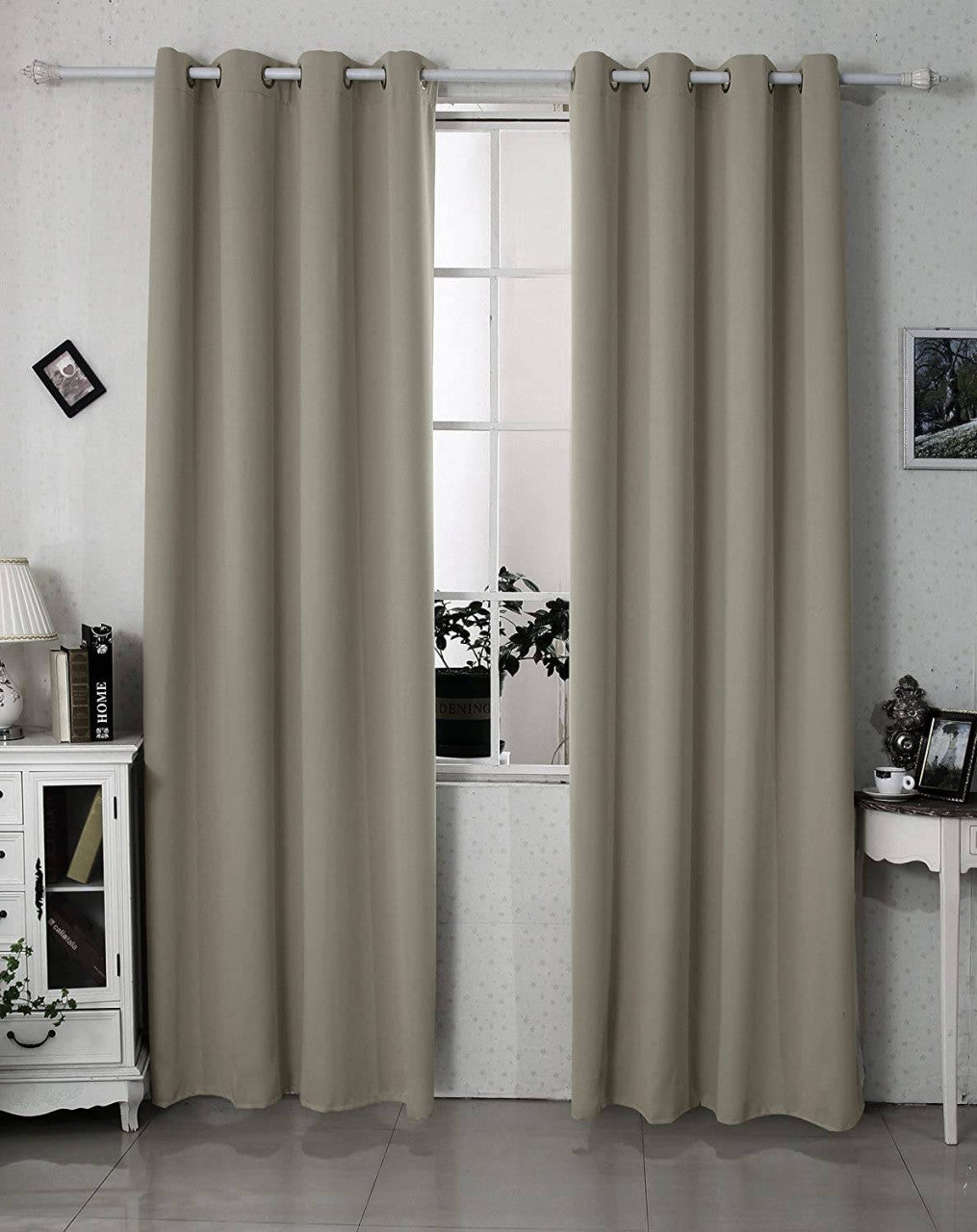 24goodz Thermal Curtain with Eyelets - Durable and Stylish - 100% Polyester - For Home and Office - Sand 135x175 cm - sd