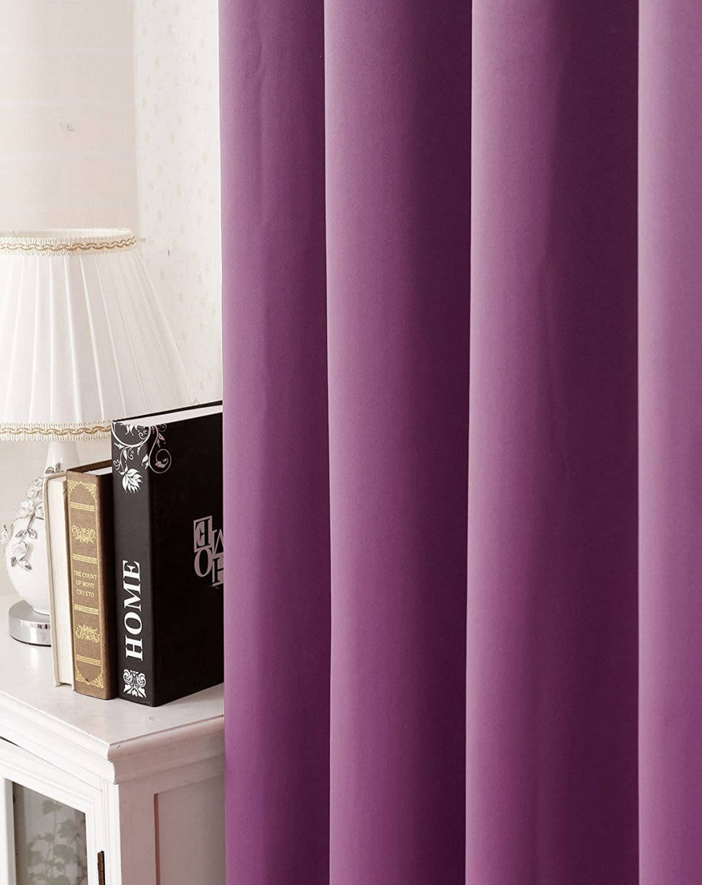 24goodz Thermal Curtain with Eyelets - High Durability - Energy Saving & Sound Absorbing - 100% Polyester - Purple - 135x245 cm - vl
