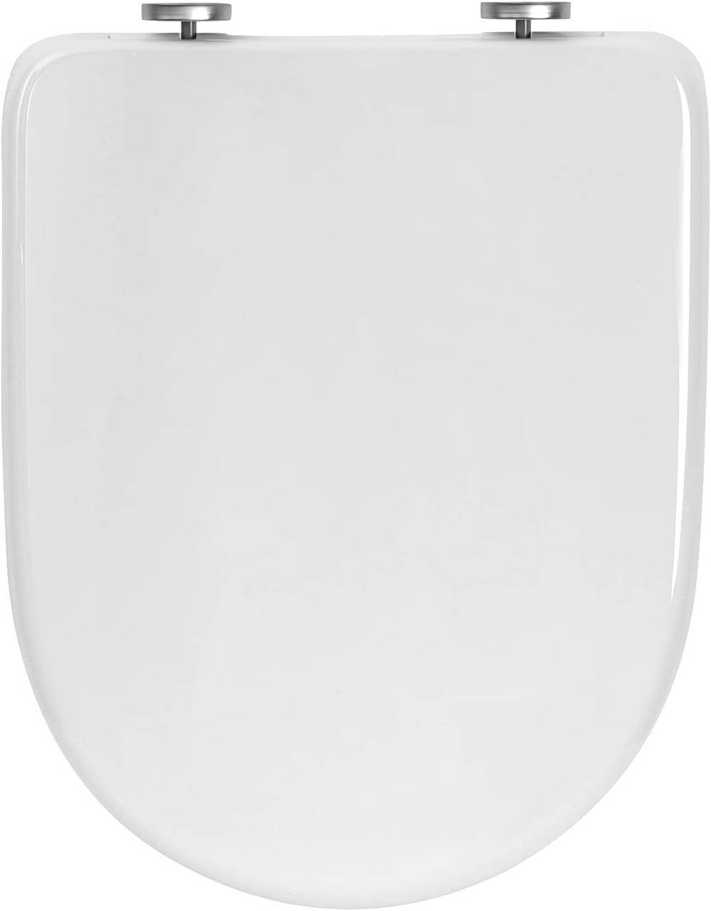 24goodz D-Shaped Toilet Seat - Soft-Close Mechanism - Easy Installation - Improved Plastic - White - 448x366mm