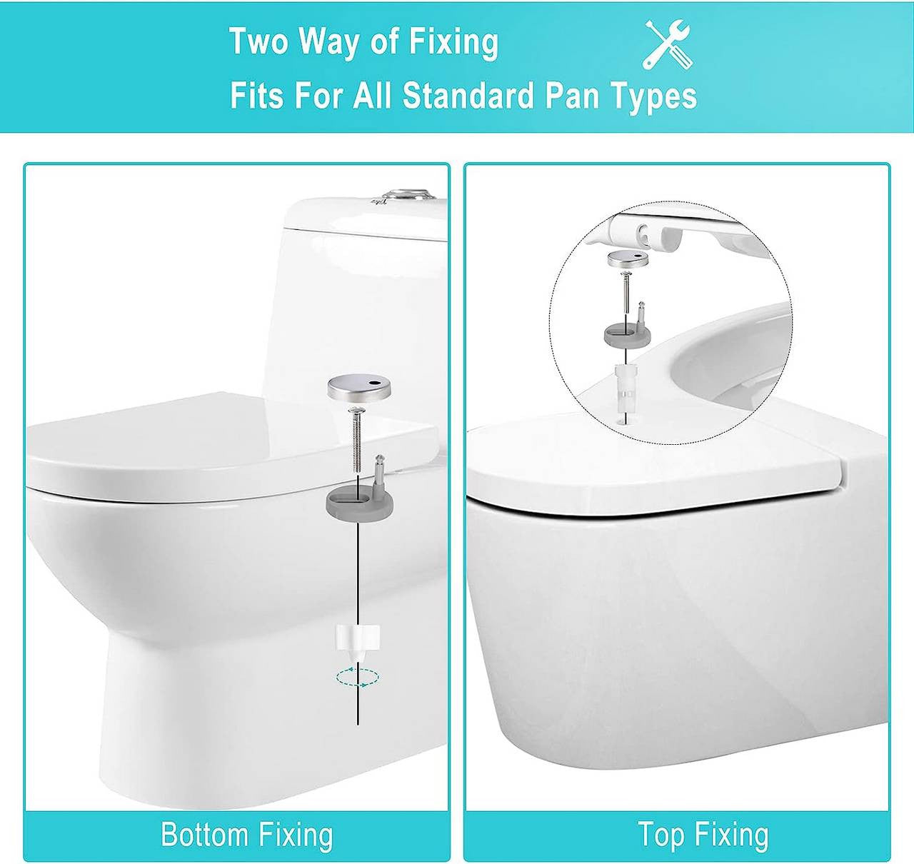 24goodz D-Shaped Toilet Seat - Soft-Close Mechanism - Easy Installation - Improved Plastic - White - 448x366mm