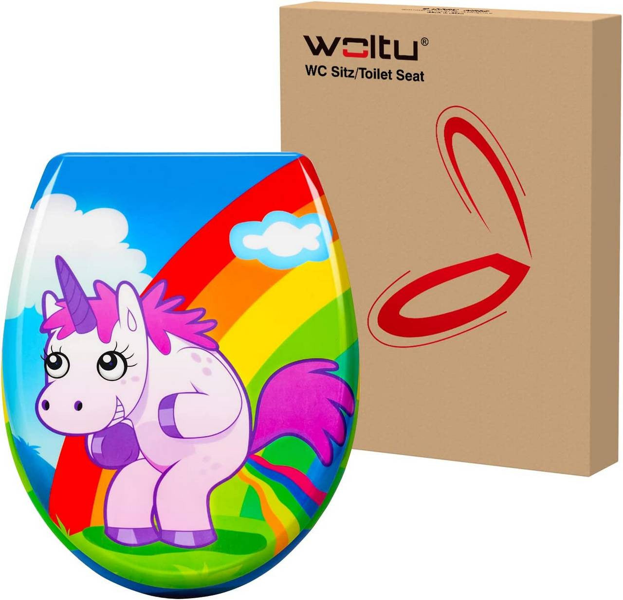 24goodz Duroplast Toilet Seat - Soft-Close Mechanism - Durable and Easy to Clean - Duroplast - For Standard Oval Toilets - Colourful