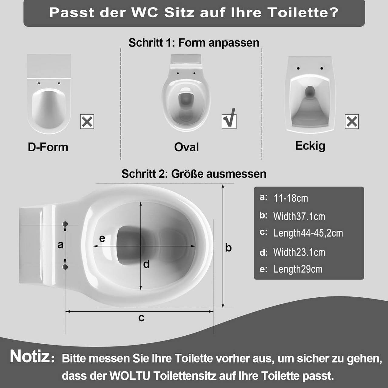 24goodz Duroplast Toilet Seat - Soft-Close Mechanism - Durable and Easy to Clean - Duroplast - For Standard Oval Toilets - Colourful