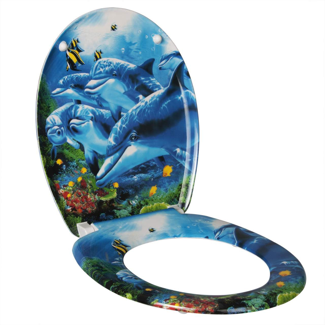 24goodz Duroplast Toilet Seat with Soft-Close Mechanism - Easy to Clean - Durable Material - 175 kg Load Capacity - White - 45.5 cm x 37.1 cm