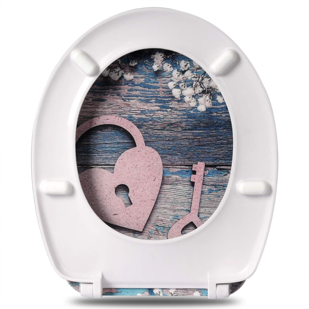 24goodz Duroplast Toilet Seat with Soft-Close Mechanism - Easy to Clean - Antibacterial Material - 175 kg Load Capacity - White - 45.5 cm x 37.1 cm