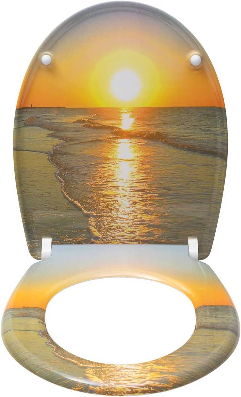 24goodz Duroplast Toilet Seat - Soft-Close Mechanism - Easy Clean Quick Release - Premium Duroplastic - White - O-shaped 371x458 mm