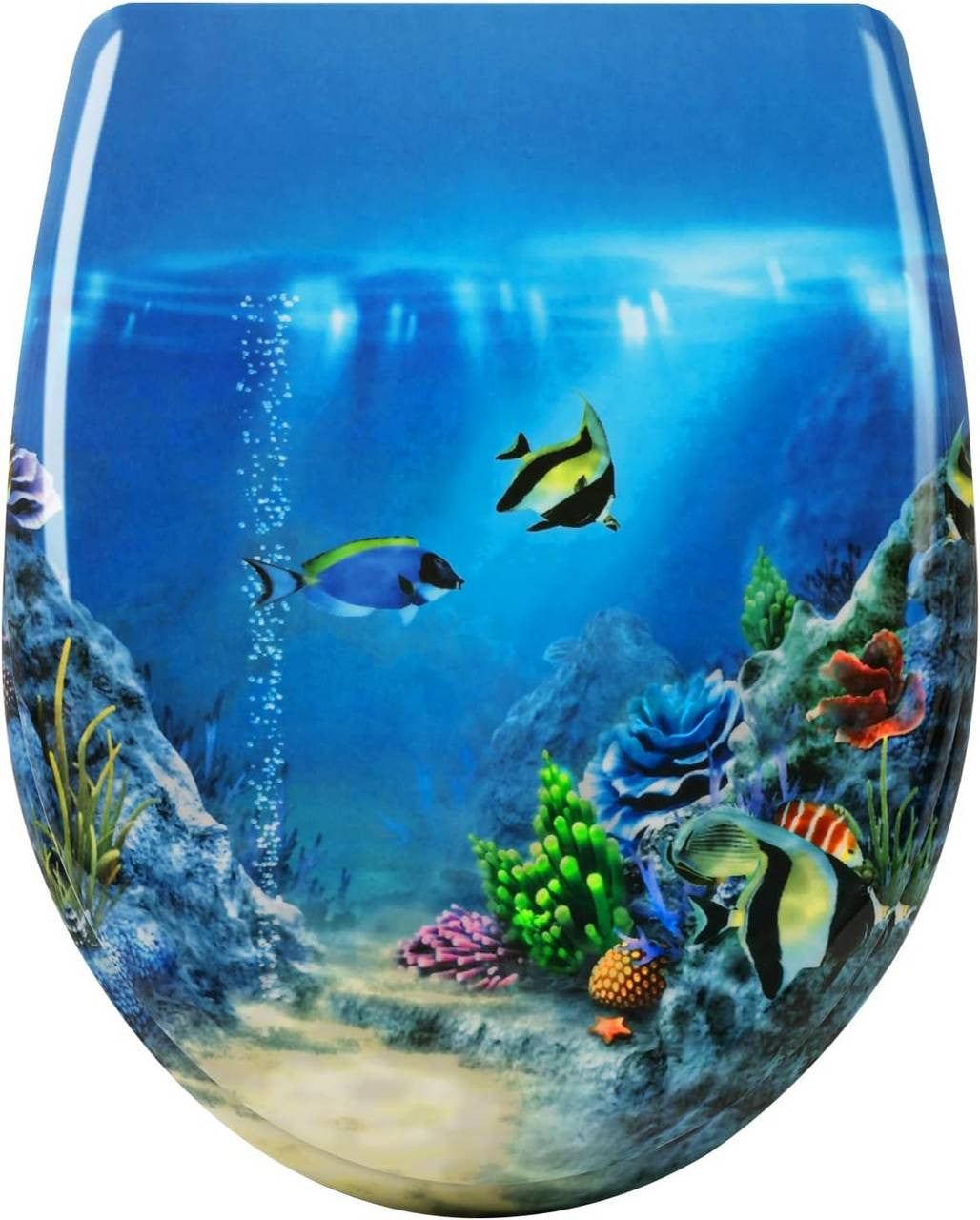 24goodz Duroplast Toilet Seat - Soft-Close Mechanism - Quick Release for Easy Cleaning - Duroplast - For Everyone - Blue Goldfish