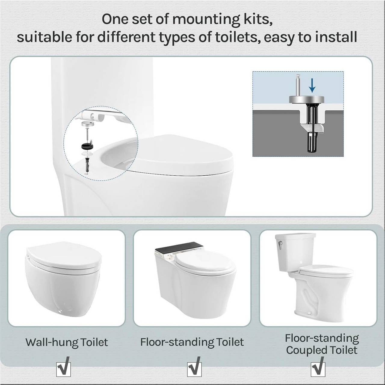 24goodz Duroplast Toilet Seat - Soft-Close Mechanism - Quick Release for Easy Cleaning - Duroplastic - White - O-Shape 371x458 mm