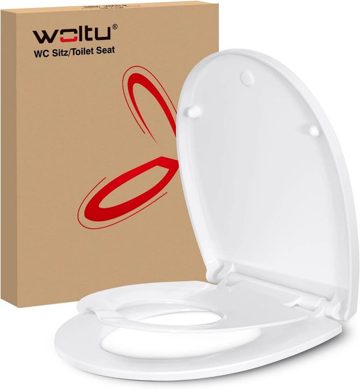 24goodz Family Toilet Seat with Soft Close - Built-in Child Seat - Duroplast - For Families - White