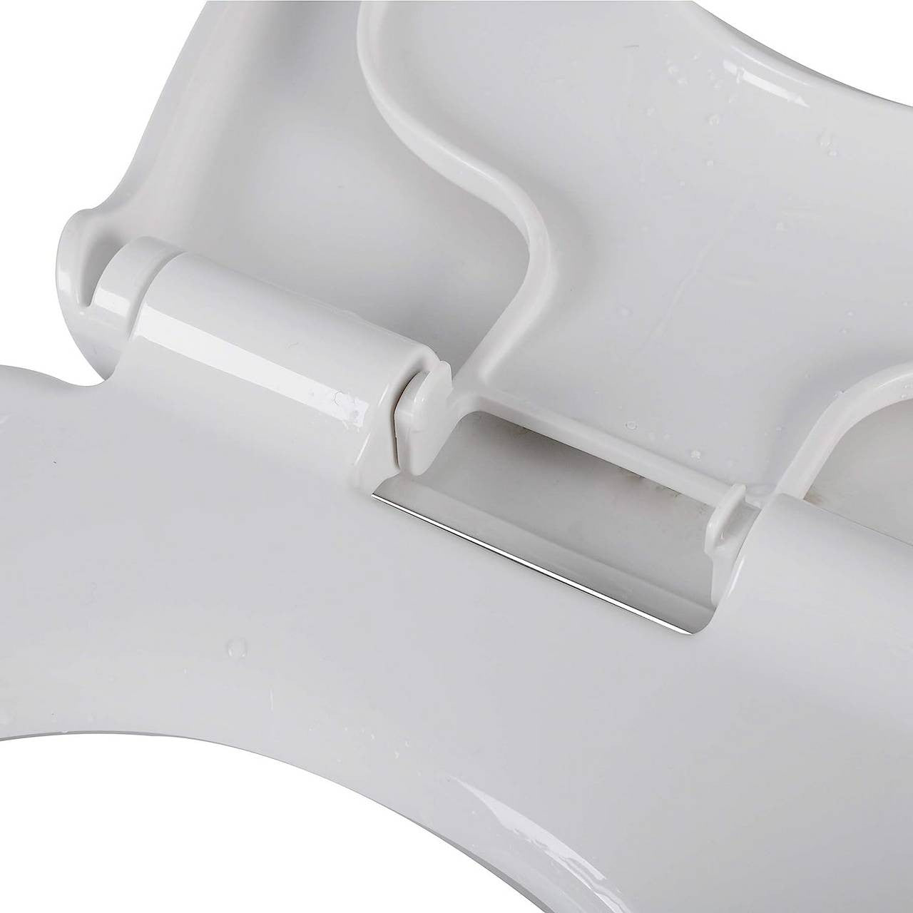 24goodz Toilet Seat with Soft-Close Mechanism - Ideal for Families - Durable MDF and Stainless Steel - White - Oval Shape