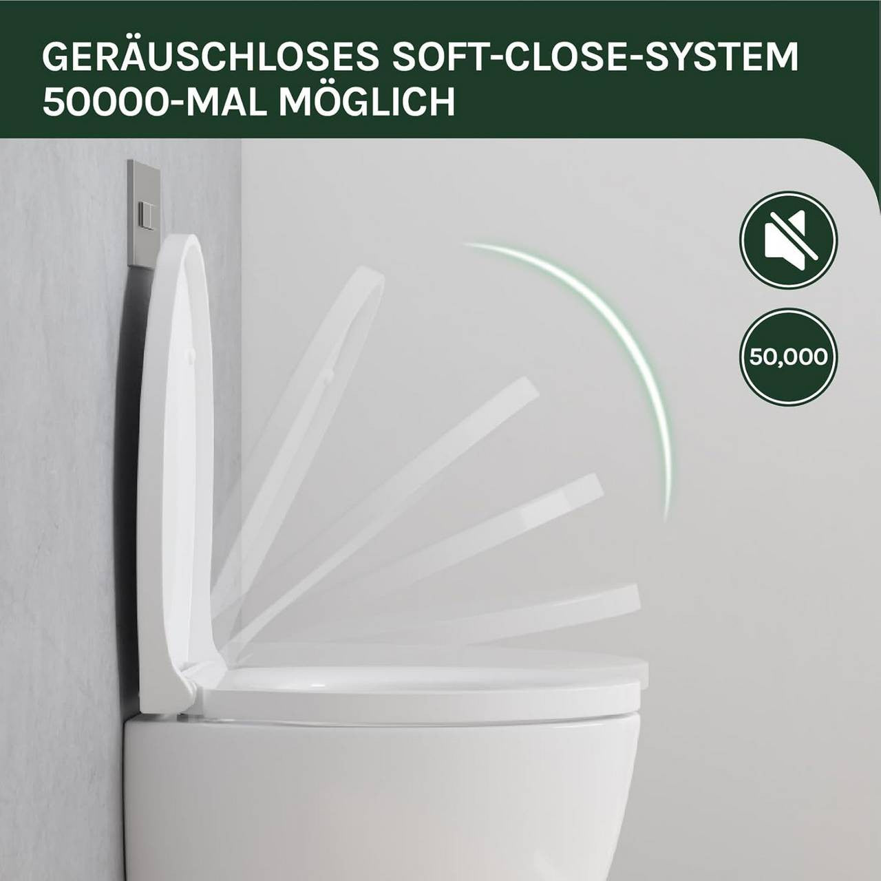 24goodz Soft-Close Toilet Seat - Quiet Closure - Easy to Clean - Plastic - For Oval Toilets - White