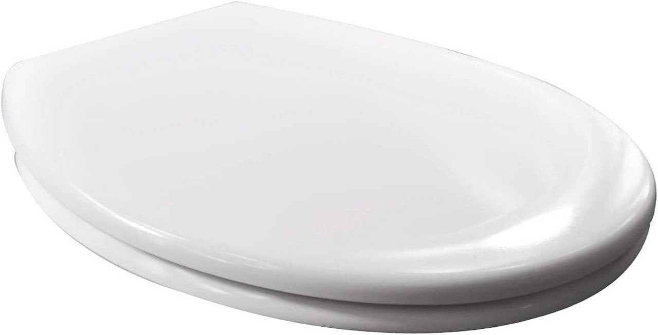 24goodz Automatic Soft-Close Toilet Seat - Quiet Closing Mechanism - Easy Installation - Plastic - For Standard O-Shaped Toilets - White