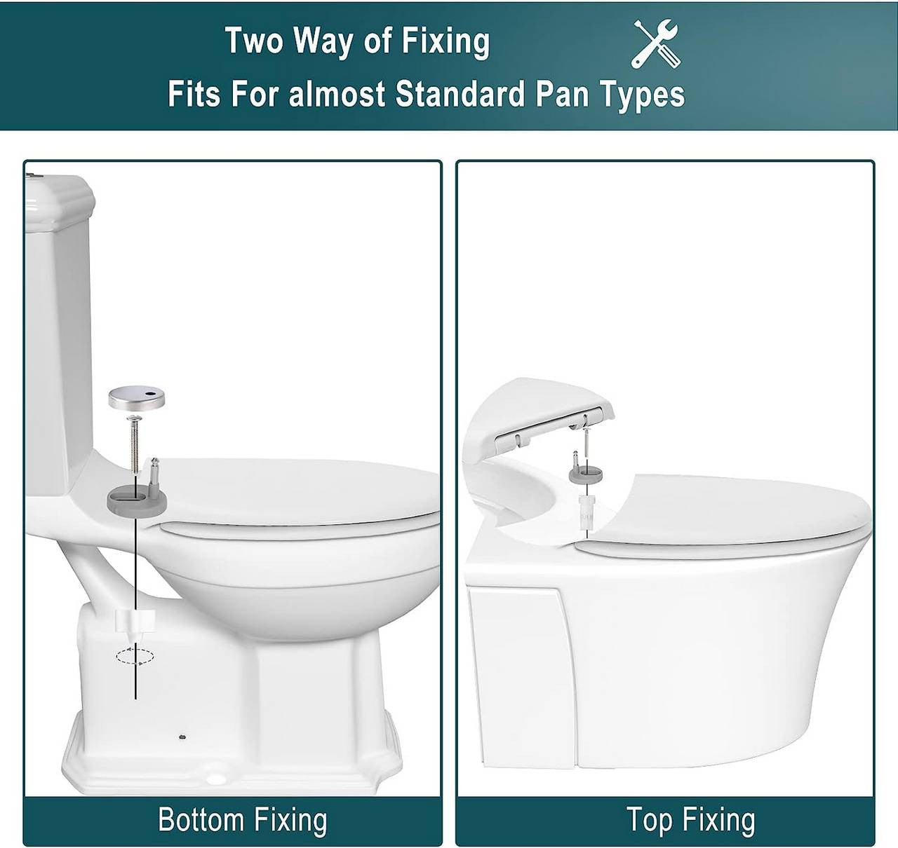 24goodz Automatic Soft-Close Toilet Seat - Quiet Closing Mechanism - Easy Installation - Plastic - For Standard O-Shaped Toilets - White