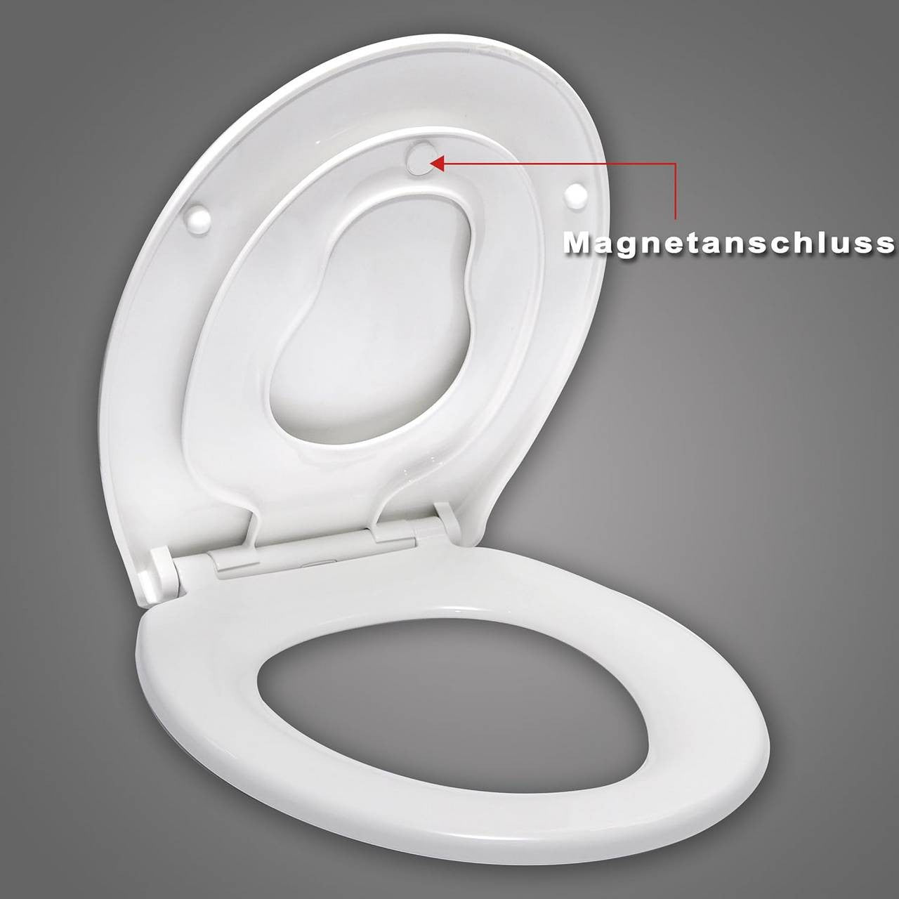 24goodz Toilet Seat with Integrated Soft-Close Child Seat - Ideal for Families - Durable Plastic - White - 45.4 x 37.1 cm