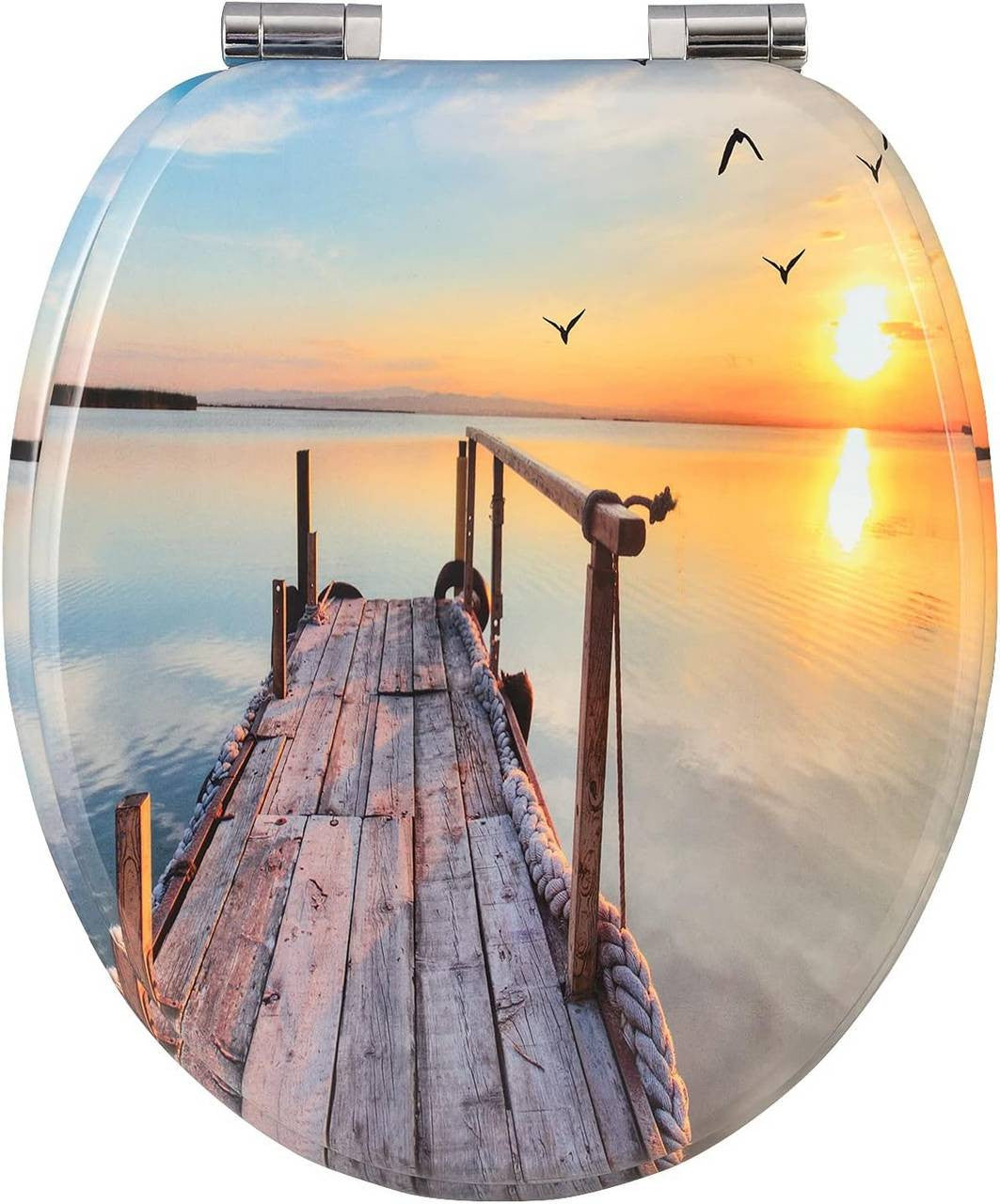 24goodz Soft-Close Toilet Seat - Antibacterial and Durable - MDF - Universal Fit - Printed Design