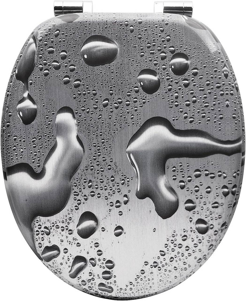 24goodz Soft-Close Toilet Seat - Antibacterial and Water-Repellent - MDF - Universal Fit - Grey