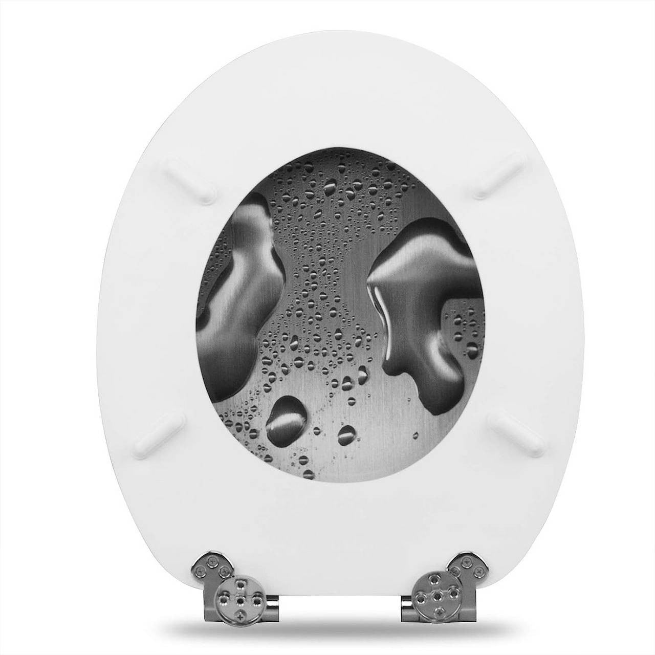 24goodz Soft-Close Toilet Seat - Antibacterial and Water-Repellent - MDF - Universal Fit - Grey
