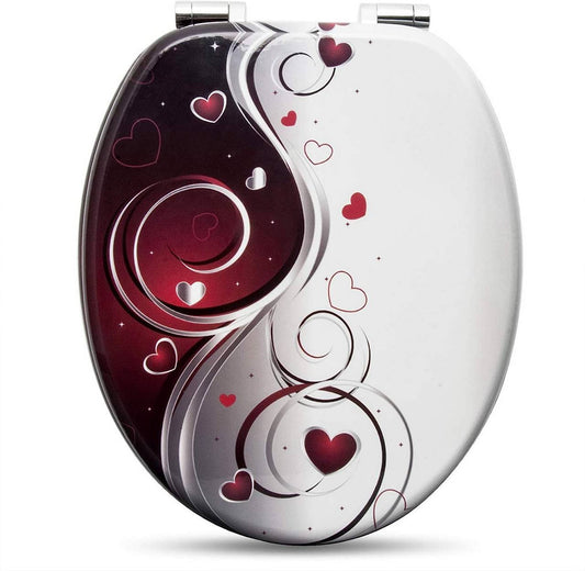 24goodz Soft-Close Toilet Seat - Antibacterial and Water-Resistant - MDF - Universal Fit - Oval Shape - Printed Design