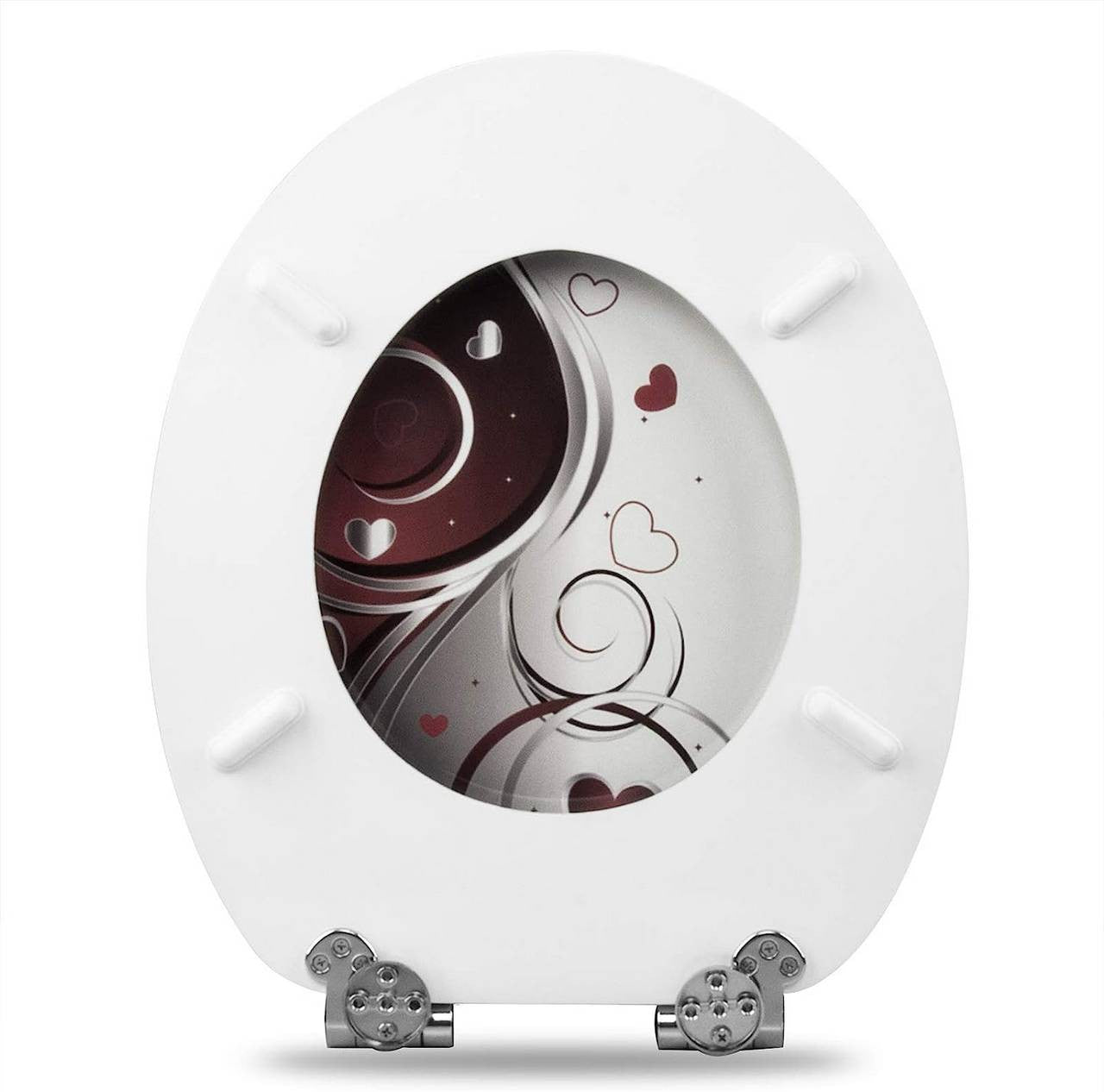 24goodz Soft-Close Toilet Seat - Antibacterial and Water-Resistant - MDF - Universal Fit - Oval Shape - Printed Design