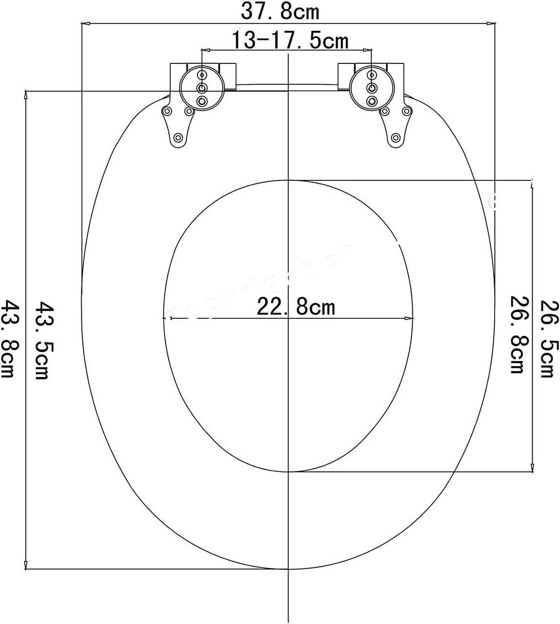 24goodz Soft-Close Toilet Seat - Antibacterial and Water-Resistant - MDF - Universal Fit - Oval Shape - Printed Design