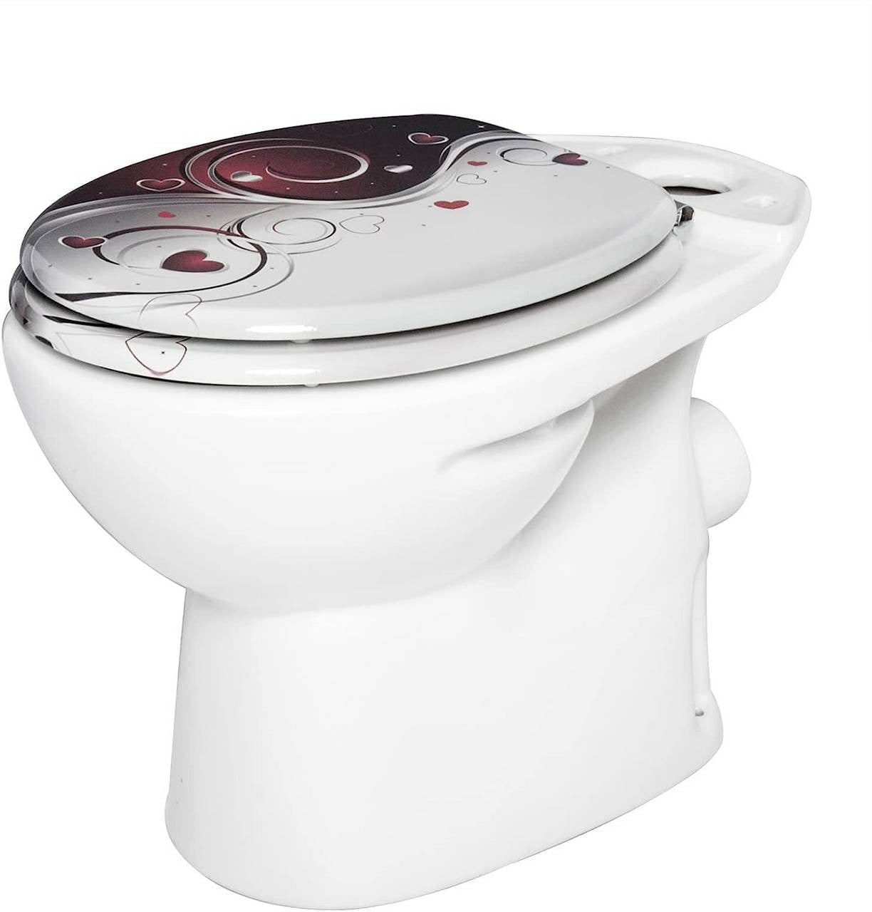 24goodz Soft-Close Toilet Seat - Antibacterial and Water-Resistant - MDF - Universal Fit - Oval Shape - Printed Design