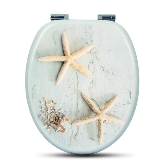 24goodz Soft-Close Toilet Seat - Antibacterial and Durable - MDF - Universal Fit - Printed Design