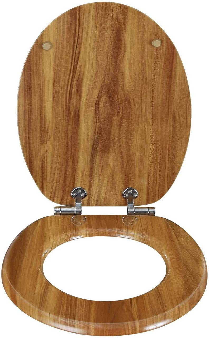 24goodz MDF Toilet Seat - Soft Close Technology - Durable and Antibacterial - MDF - For Standard O-Shaped Toilets - White