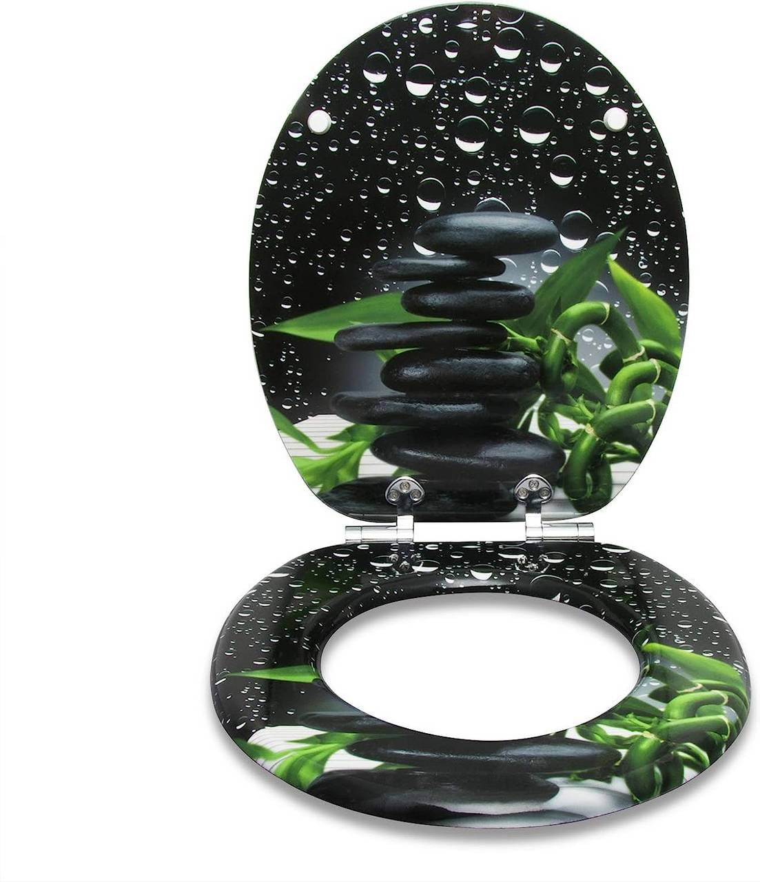 24goodz Soft-Close Toilet Seat - Antibacterial & Water-Resistant - MDF - Universal Fit - Tri-Printed