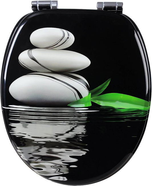 24goodz Soft-Close Toilet Seat - Antibacterial and Water-Resistant - MDF - Universal Fit - Printed Design