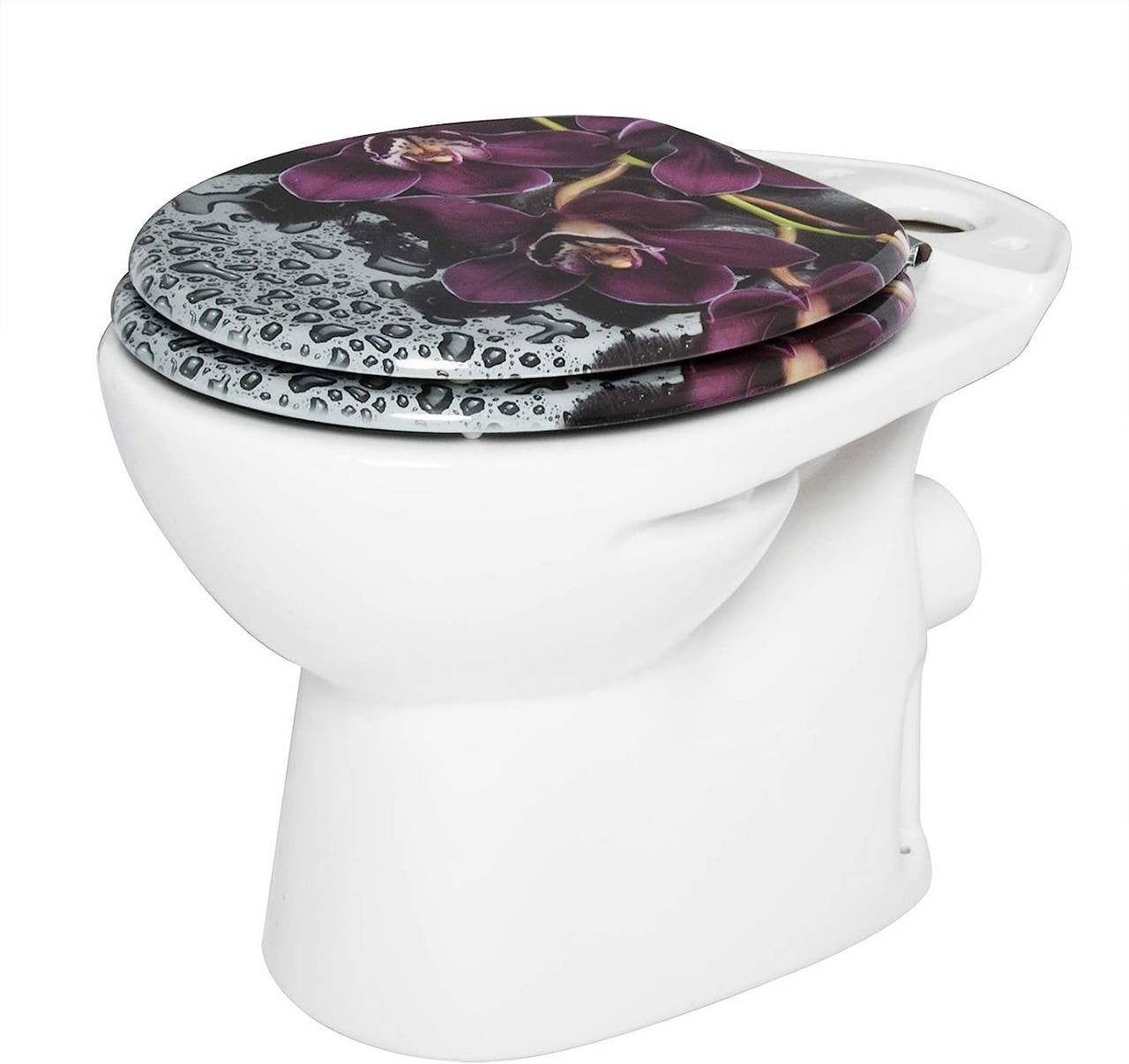 24goodz Soft-Close Toilet Seat - Antibacterial and Water-Resistant - MDF - Universal Fit - Red