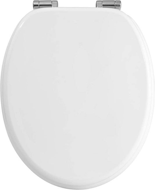 24goodz Soft-Close Toilet Seat - Silent Closure Mechanism - Antibacterial and Durable - MDF - Universal Fit - Oval Shape