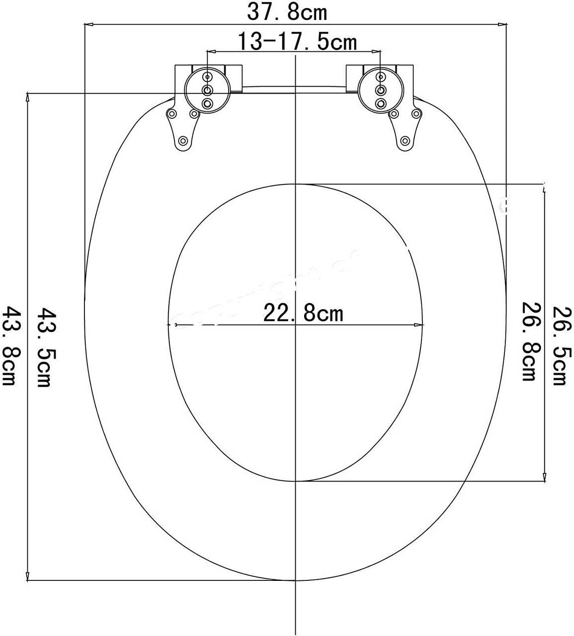 24goodz Soft-Close Toilet Seat - Silent Closure Mechanism - Antibacterial and Durable - MDF - Universal Fit - Oval Shape