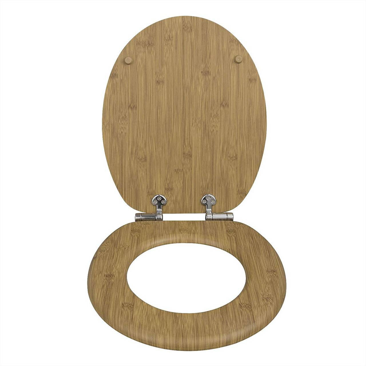 24goodz Soft-Close Toilet Seat - Silent Closure Mechanism - Antibacterial and Durable - MDF - Universal Fit - Oval Shape