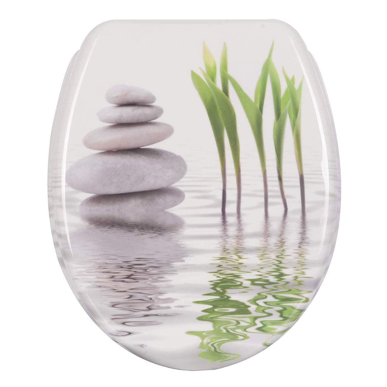 24goodz Duroplast Toilet Seat - Soft-Close Mechanism - Antibacterial and Durable - Duroplast - Universal Fit - Green Tulip