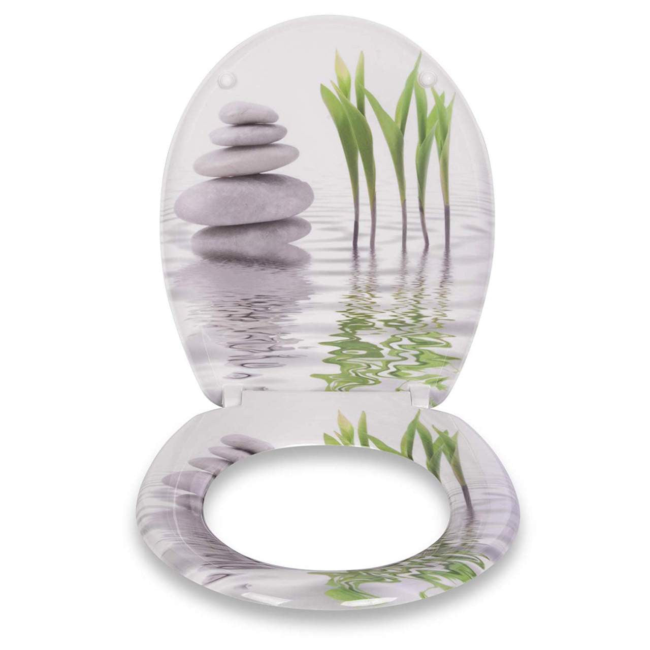 24goodz Duroplast Toilet Seat - Soft-Close Mechanism - Antibacterial and Durable - Duroplast - Universal Fit - Green Tulip