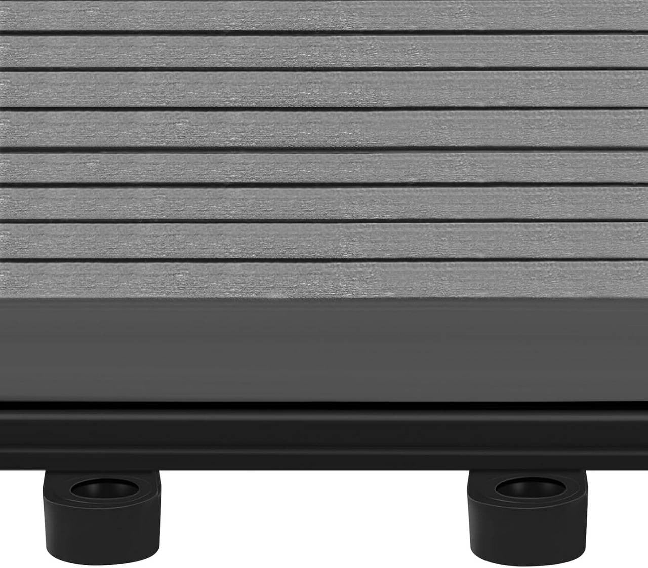 24goodz WPC Decking Tiles - Quick Installation - Weather Resistant - WPC - For Outdoor and Indoor Use - Light Grey - hgr
